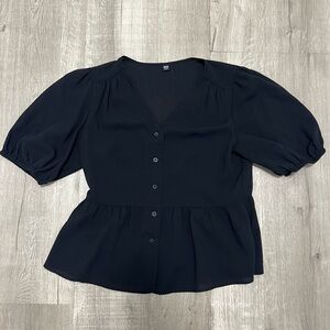 Uniqlo Black Blouse - Size Medium